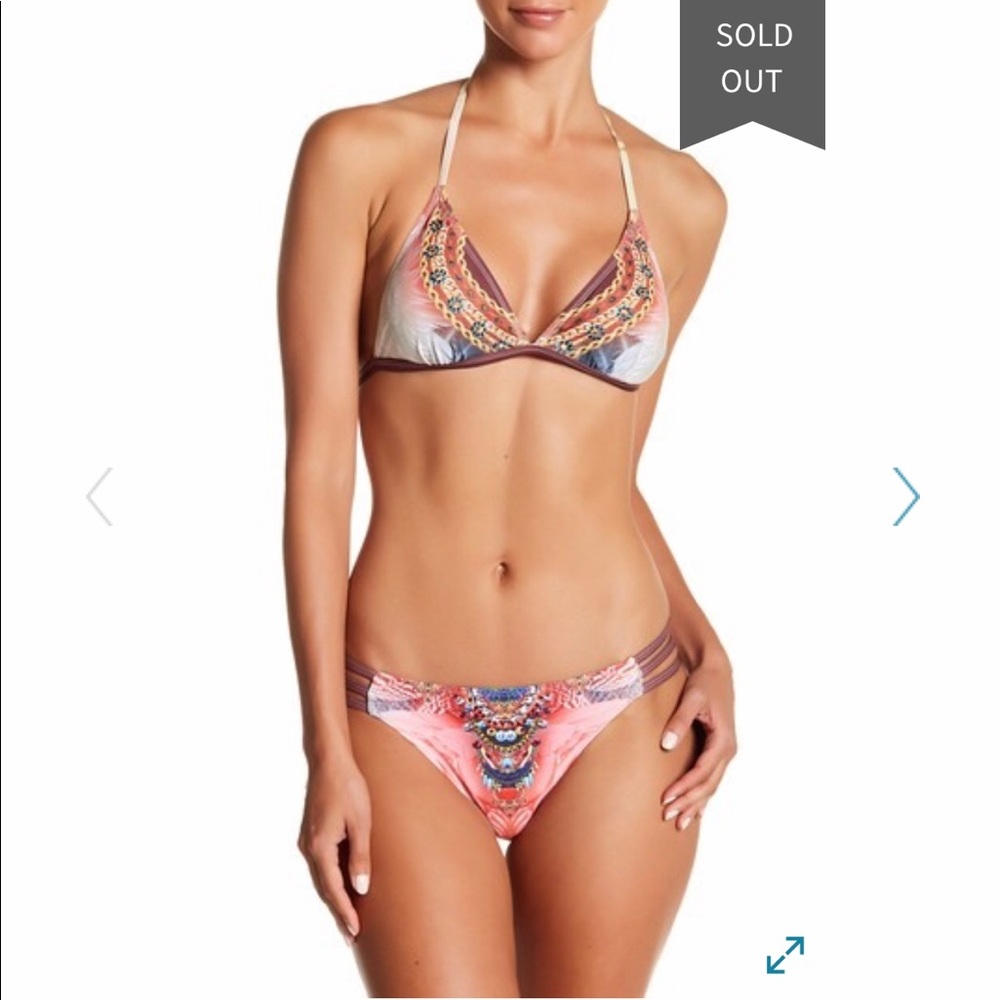 NWT La Moda 2pc Embellished Triangle Bikini Set